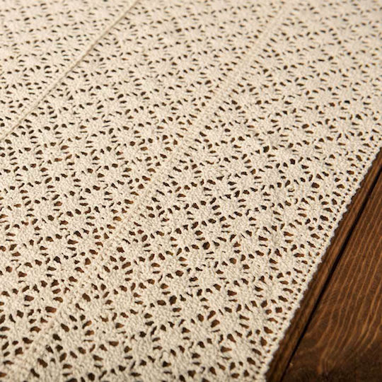 Ntampoudis Läufer mit Spitze Kyklámino 45x140cm