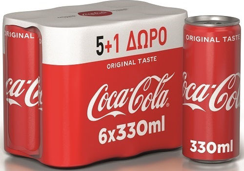 Coca-Cola Cola με Ανθρακικό σε Κουτί 6x330ml