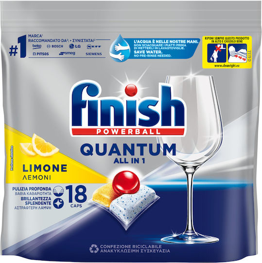 Finish Powerball Quantum 18 Capsule Pentru Mașina De Spălat Vase 187gr