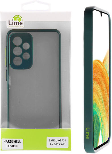 Lime Hardshell Fusion Full Camera Protection Задна корица Пластмаса Зелен (Galaxy A34)