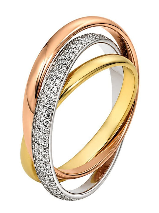 Breeze Ring Small Wedding Band with Zircon made of Silver