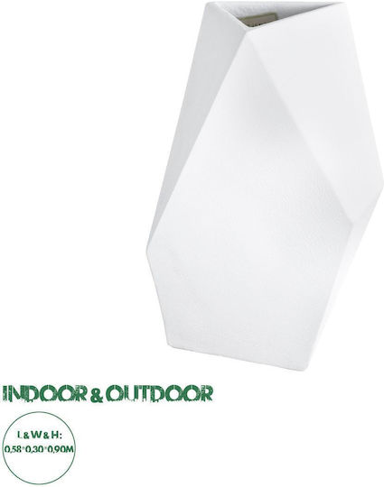 GloboStar Artificial Garden Alberobello Саксия Полиестер Бял 58x58x90εκ.