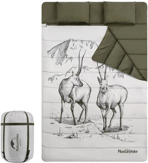 Naturehike Спален чувал Двойна 2 Сезона Маслинено зелено