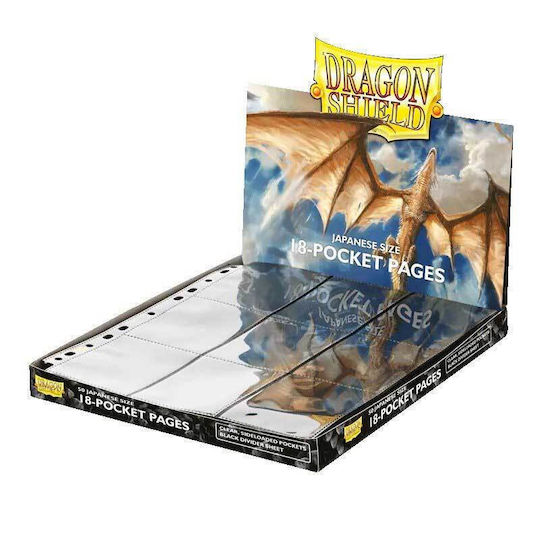 Dragon Shield Pages Japanese Size 18 Pocket Card Pages 9-Pocket Standard Size 50 Transparent