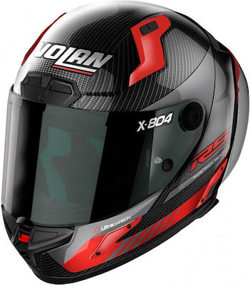 Nolan X-804 RS Ultra Carbon Hot Lap Red 13 Motorradhelm Volles Gesicht ECE 22.06