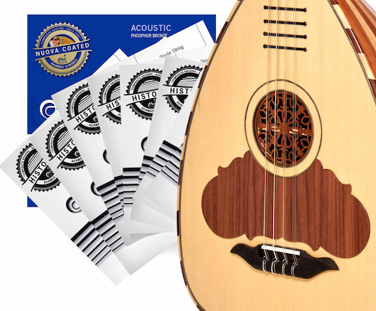 Adamas Set of Phosphor Bronze Strings for Lute Nuova Coated 14 - 56"