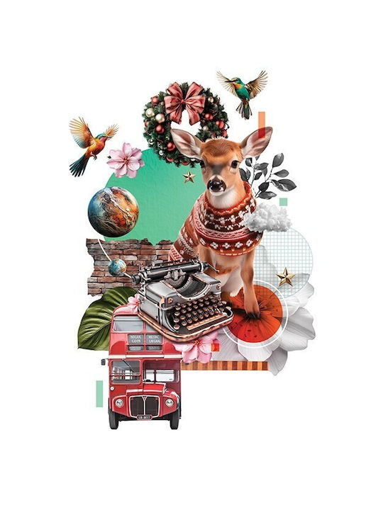 Walls Poster Retro Christmas Deer 15x20cm