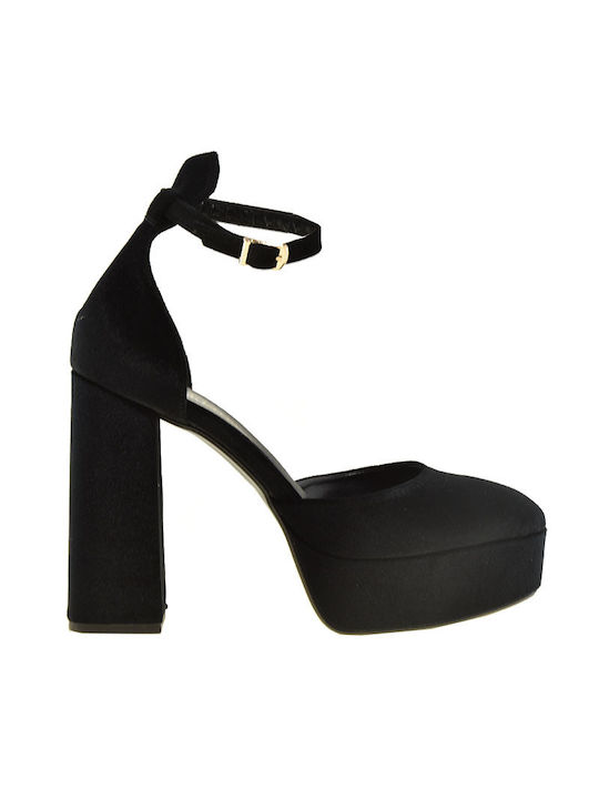 Piedini Black Heels with Strap