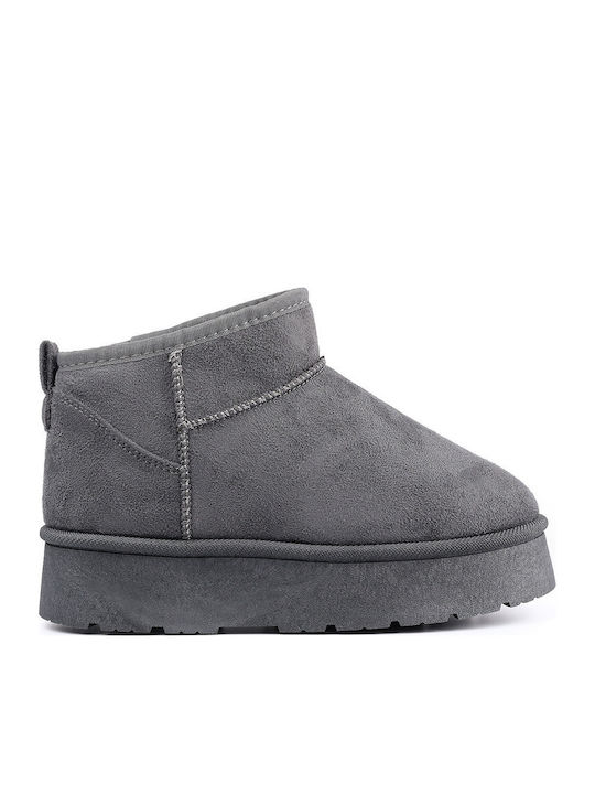 Venini Women's Ankle Boots with Fur Gray