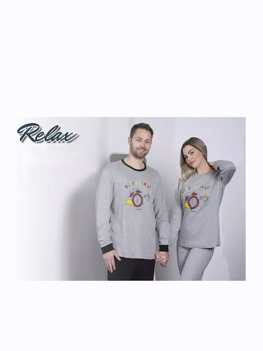 Relax Lingerie Men's Winter Pajamas Set Gray