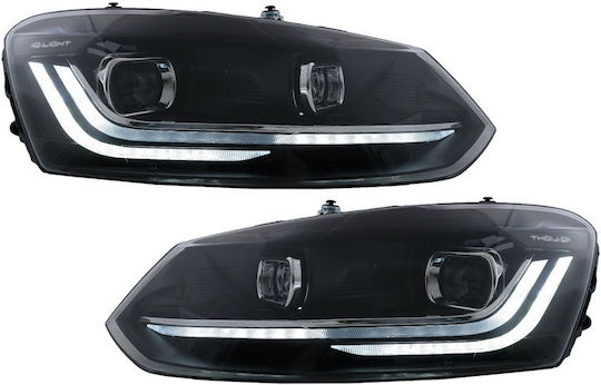 Dynamic Μπροστινά Φανάρια Led για Volkswagen Polo 09-17 2τμχ
