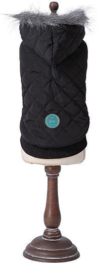 FreeDog Black Dog Coat Large with 35cm Back Length