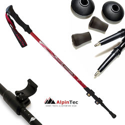 AlpinPro Telescopic Trekking Pole Pathfinder Red