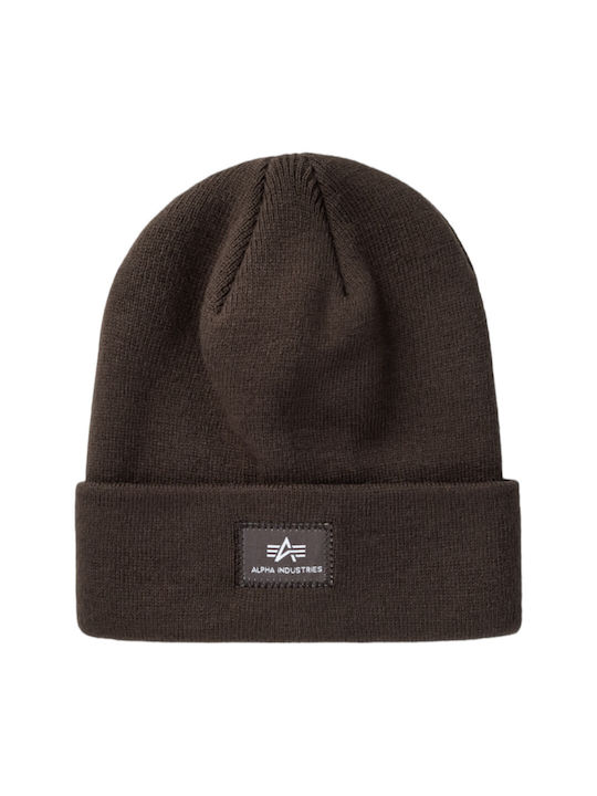 Alpha Industries Beanie Unisex Beanie Knitted in Brown color