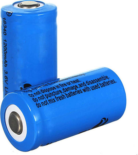 Rechargable Battery 16340 Li-ion 1200mAh 3.6V 1pcs