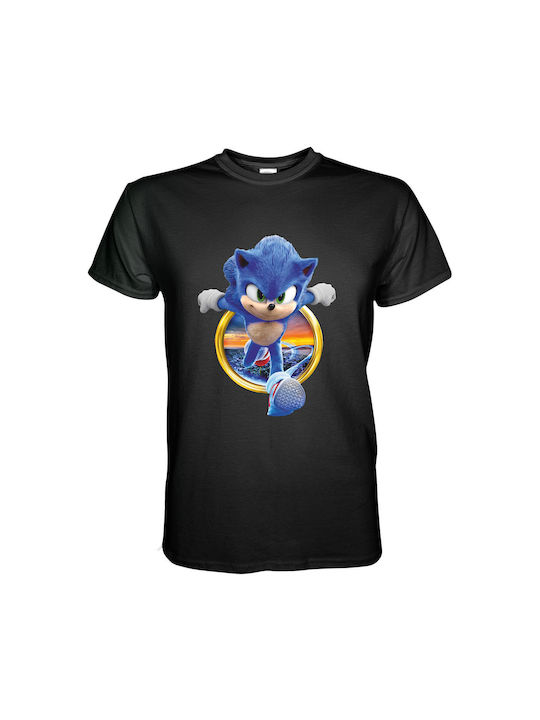 Tricou pentru copii Negru Sonic