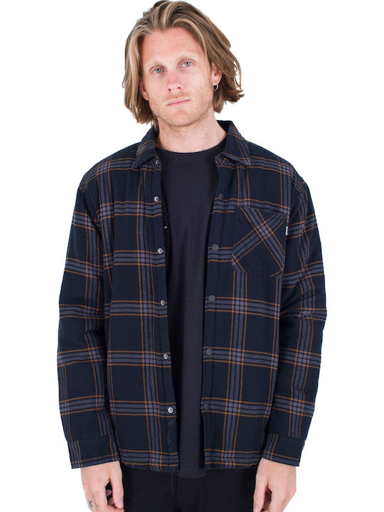 Long Sleeve Flannel Overshirt Black