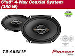 Pioneer Set Car Oval Speakers 6x8" 350W RMS (4 Way)