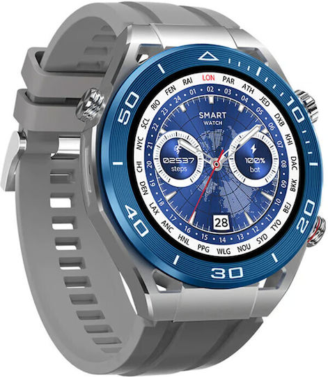 Hoco Y16 Smartwatch with Heart Rate Monitor (Silver / Blue)
