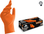 Active Gear Gloves for Work Disposable Orange Nitrile 50pcs