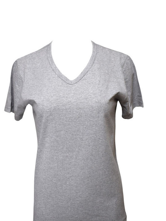 Bodymove Γυναικείο T-shirt με V Λαιμόκοψη γκρι