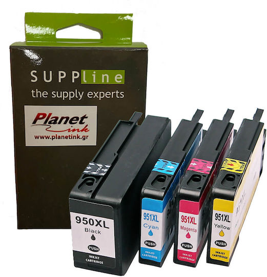 Planetink Πακέτο Συμβατών Μελανιών Εκτυπωτή InkJet HP 950XL-951XL 170ml Πολλαπλό (Color) / Μαύρο