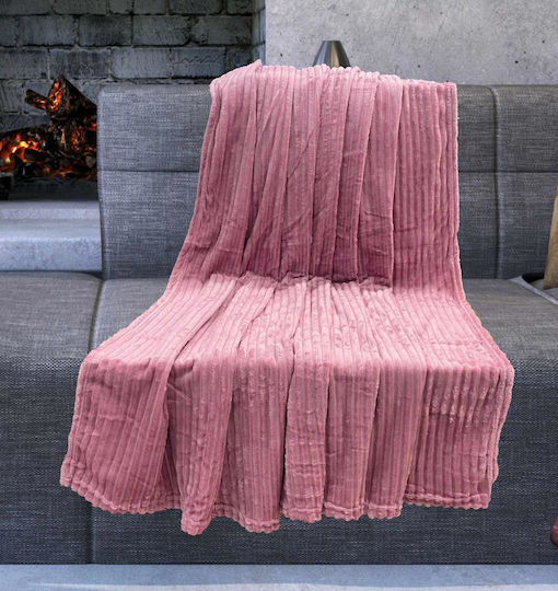 Linea Home Kordelstoff Sesselüberwurf 200x220cm Dusty Pink