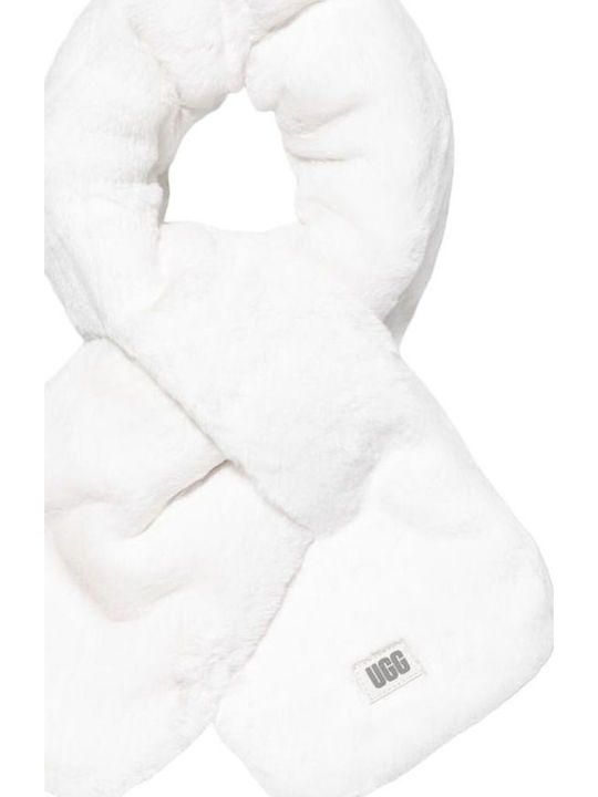 Women's Furry Scarf White