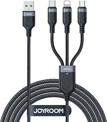 Joyroom S-1T3018A18 Braided USB to Lightning / Type-C / micro USB 1.2m 3.5A Cable