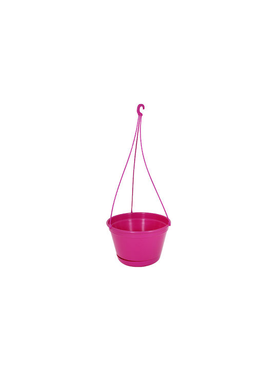 Sic Plast Plastic Flower Pot Fuchsia with Sauce...