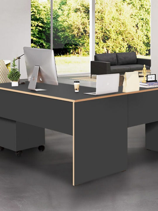 Ecke Professionelles Büro Rio Holz Charcoal 160x144x75cm