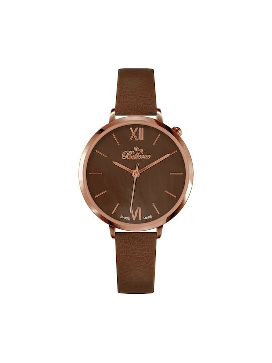 Bellevue Watch with Brown Leather Strap