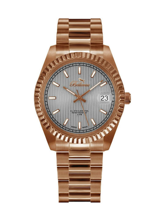 Bellevue Women's Watch with Pink Gold Metal Bracelet