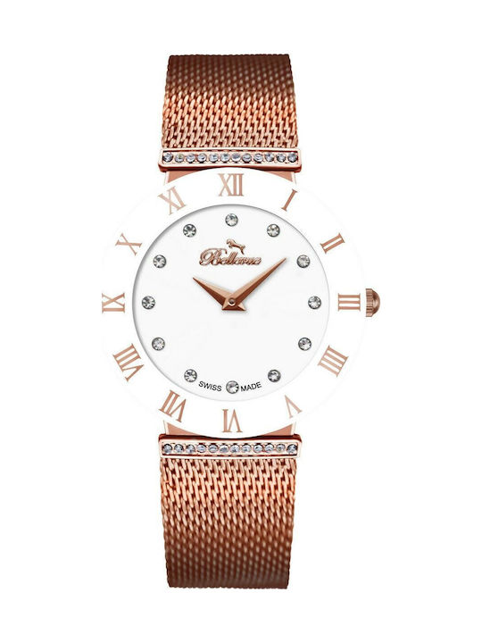 Bellevue Ceas de Damă cu Rose Gold Brățară Metalică