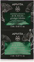 Apivita Express Beauty Eye Gingko Biloba gegen schwarze Kreise und Tränensäcke mit Ginkgo Biloba Gesichtsmaske für die Augen für Revitalisierung 2Stück 2ml