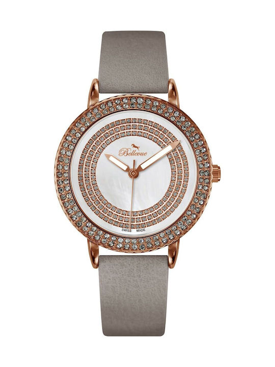 Women's Watch with White Leather Strap