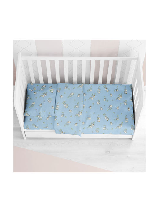 Dimcol Cearșaf pentru bebeluși Pentru Cradle Flanelă Albastru deschis 80x110buc