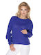 PeeKaBoo Damen Langarm Pullover Blau