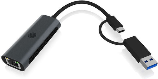 Icy Box IB-LAN301-C3 Αντάπτορας Δικτύου USB-C με Ενσύρματη Σύνδεση Ethernet