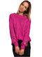 MOE Damen Langarm Pullover Fuchsie