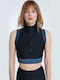 Morgan Damen Sport Bluse Ärmellos Charcoal.