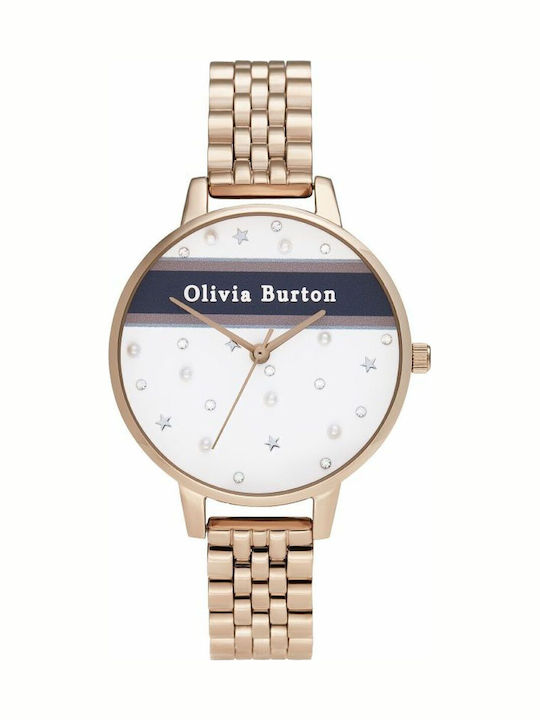 Olivia Burton Γυναικείο Ρολόι 34mm Μπαταρίας με Χρυσό Μεταλλικό Μπρασελέ