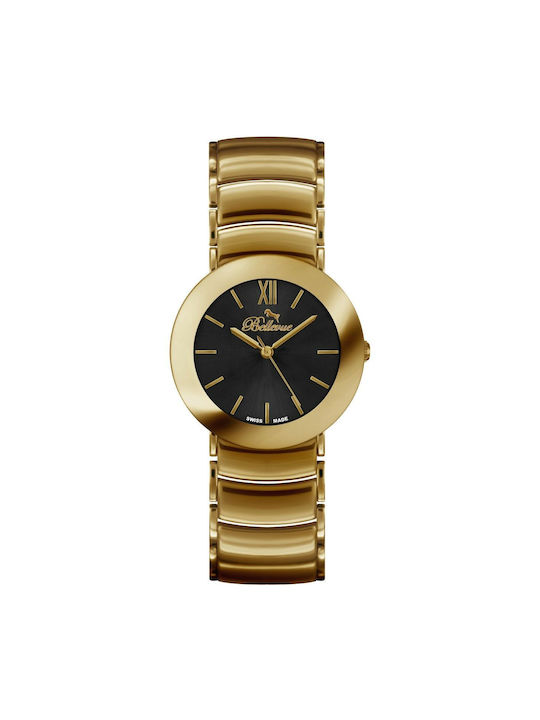 Bellevue Uhr mit Gold Metallarmband