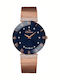 Damenuhr 33mm Batterie mit Rose Gold Metallischem Armband