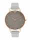 Olivia Burton Γυναικείο Ρολόι 38mm Μπαταρίας με Ασημί Δερμάτινο Λουράκι