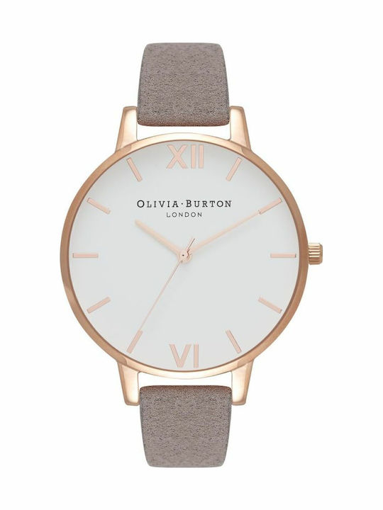 Olivia Burton Ceas de Damă cu Alb Curea din Piele