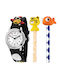Kikou Kinder-Analoguhr mit Kautschuk/Plastikarmband Schwarz