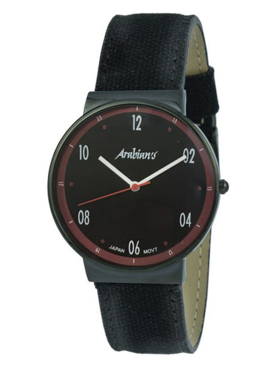 Arabians Damen Uhr mit Schwarz Lederarmband