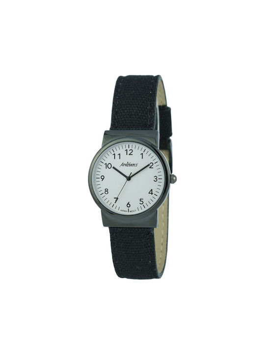 Arabians Watch with Black Leather Strap