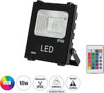 GloboStar Στεγανός Προβολέας LED 10W RGB με Τηλεχειριστήριο IP66